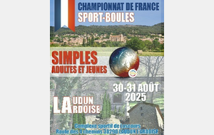 30 et 31 AOUT 2025 - CHAMPIONNATS DE FRANCE SIMPLES