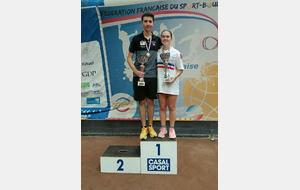 Emma ESCALLIER, championne de France combiné F18 et Lucas COUSIN, vainqueur de la coupe de France combiné G18 (Photo P. Deymonnaz)