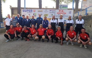 Championnat du District quadrettes M3 - Les 4 équipes qualifiées pour le Championnat Régional (AB Veynoise, Boule Ferrée Gapençaise et les 2 équipes de la Boule Champsaurine)